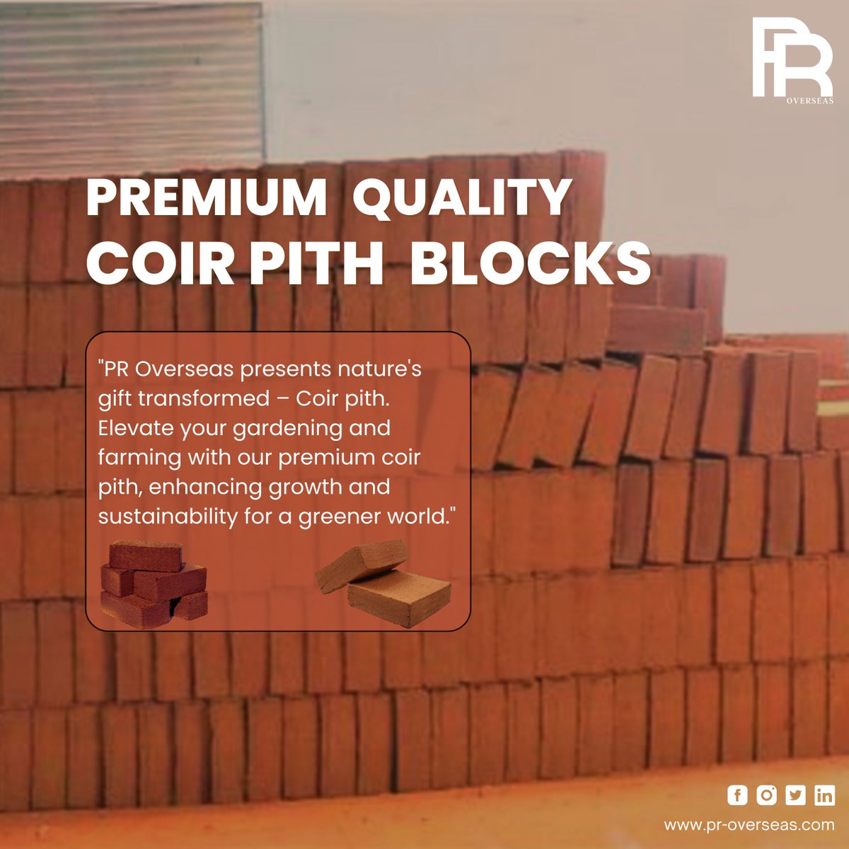 'PR Overseas presents nature's gift transformed – Coir pith. Elevate your gardening and farming with our premium coir pith, enhancing growth and sustainability for a greener world.'
.
.
#proverseas #coirpith #premiumcoirpith #gardenexcellence #naturalplantcare #farming