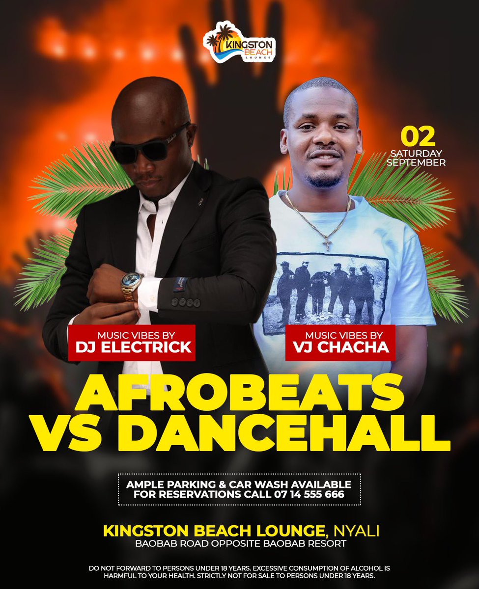 It’s Going Down Today 🔥🔥 at the Beach from 4pm.  Afrobeats Vs Dancehall 🥊 featuring the baddest <a href="/ColloWeezo/">DeejayElectrick</a> &amp; <a href="/Chachavdj/">chacha vj</a> . Book your space early. ⛱️🏃🏾

Veve Corner Available and Entry is absolutely Free! 👊🏾

#KingstonExperience #Saturday #Weekend #Battle #Dancehall #Afrobeats