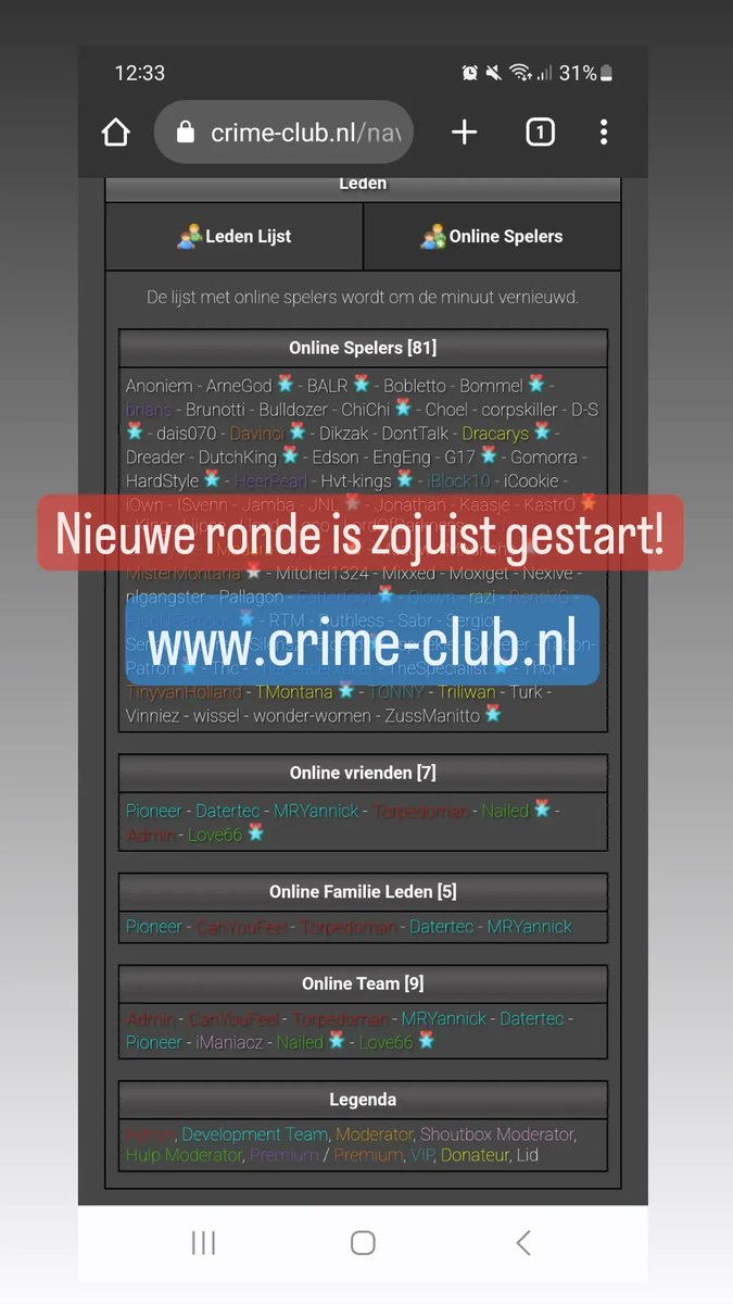 Crime_Club's tweet photo. Ronde 21 is zojuist gestart!
#CrimeClub #crime #mafia #maffia #MafiaWay #criminalwar #cclub #Omerta #Boef #gangster https://t.co/iKd51LOwkH