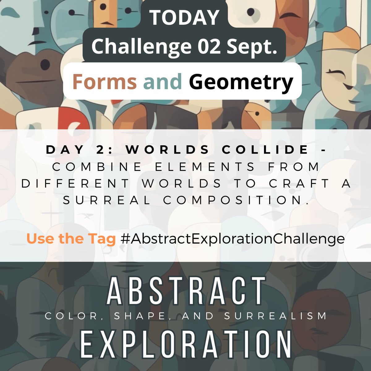 petevyler's tweet photo. Today on Instagram ABSTRACT EXPLORATION #Challenge #Forms and #Geometry
👉 Day 2 : Worlds Collide - Combine elements from different worlds to craft a #surreal composition.
Use the Tag #abstractexplorationchallenge
@MarcVyler https://t.co/Ynqge0qIry