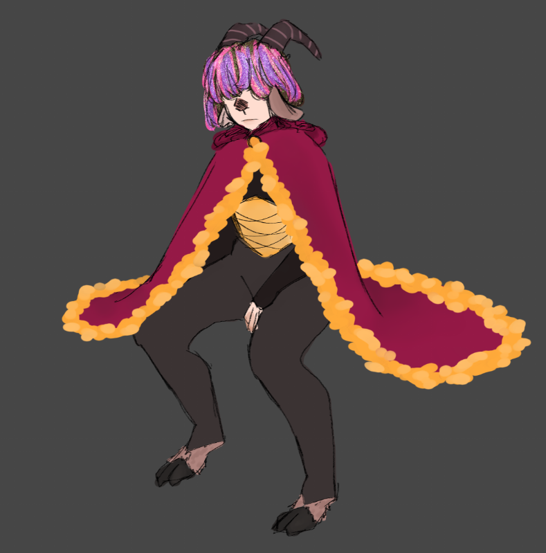 sunnsock's tweet image. i found an old like oc/persona thing from early 2021
i think around when origins first started?? either way it was inspired by puffys whole sheep thing except i did goats
anywayy i redrew it so first design concept is the first 2 and a redraw + redesign r the last 2 :D