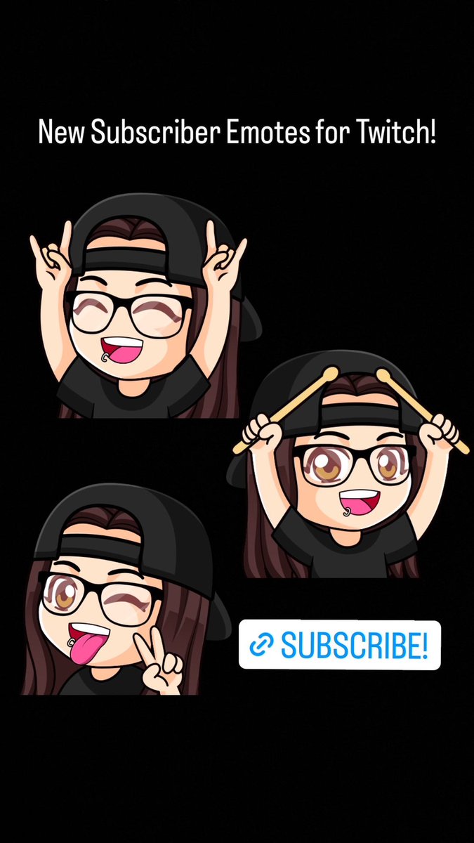 drumgal95's tweet photo. New Subscriber Emotes for Twitch! https://t.co/jNtjwbNwqP https://t.co/2GHEtZoG7h