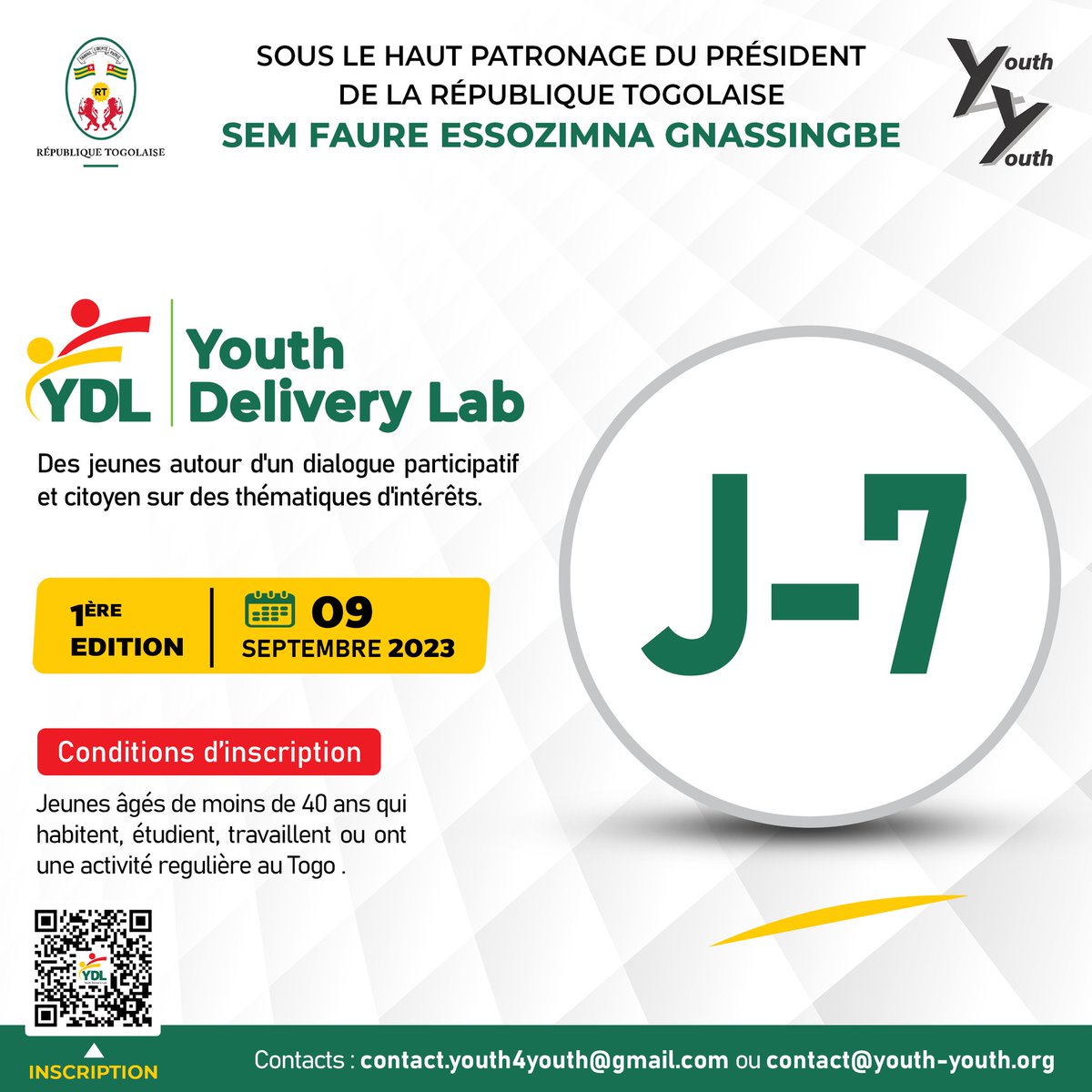 7 jours nous séparent de la 1ère édition du Youth Delivery Lab placé sous le thème de la promotion des start-up et des champions nationaux. 

Enregistrez vous ➡️ forms.gle/LXovaWxXmtLk2h…

#YouthDeliveryLab2023
#YDL2023
J-7