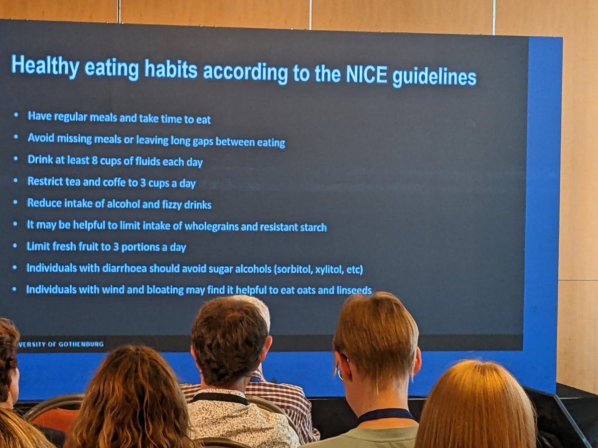 Role of diet in IBS by #SannaNybacka #neurogastromeeting2023. Nice guidelines should be in the 1st line and you should rule out disorders eating, including #ARFID.