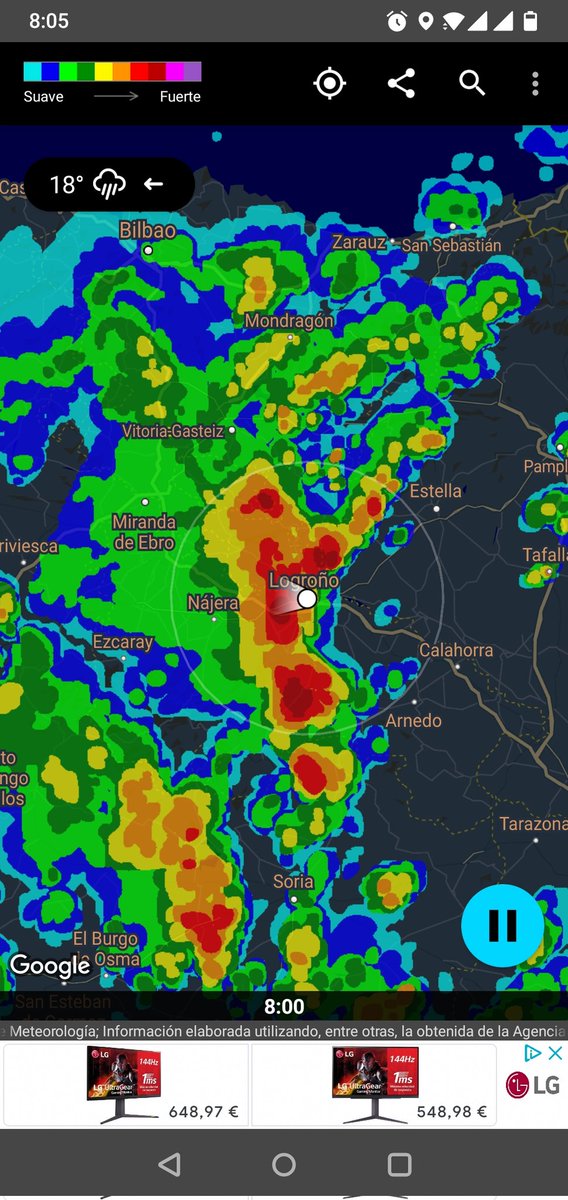 IgnacioSilanes's tweet photo. @meteomostoles Aquí en Logroño ha caído bien a las 8 de la mañana https://t.co/DnwnJP5sHa
