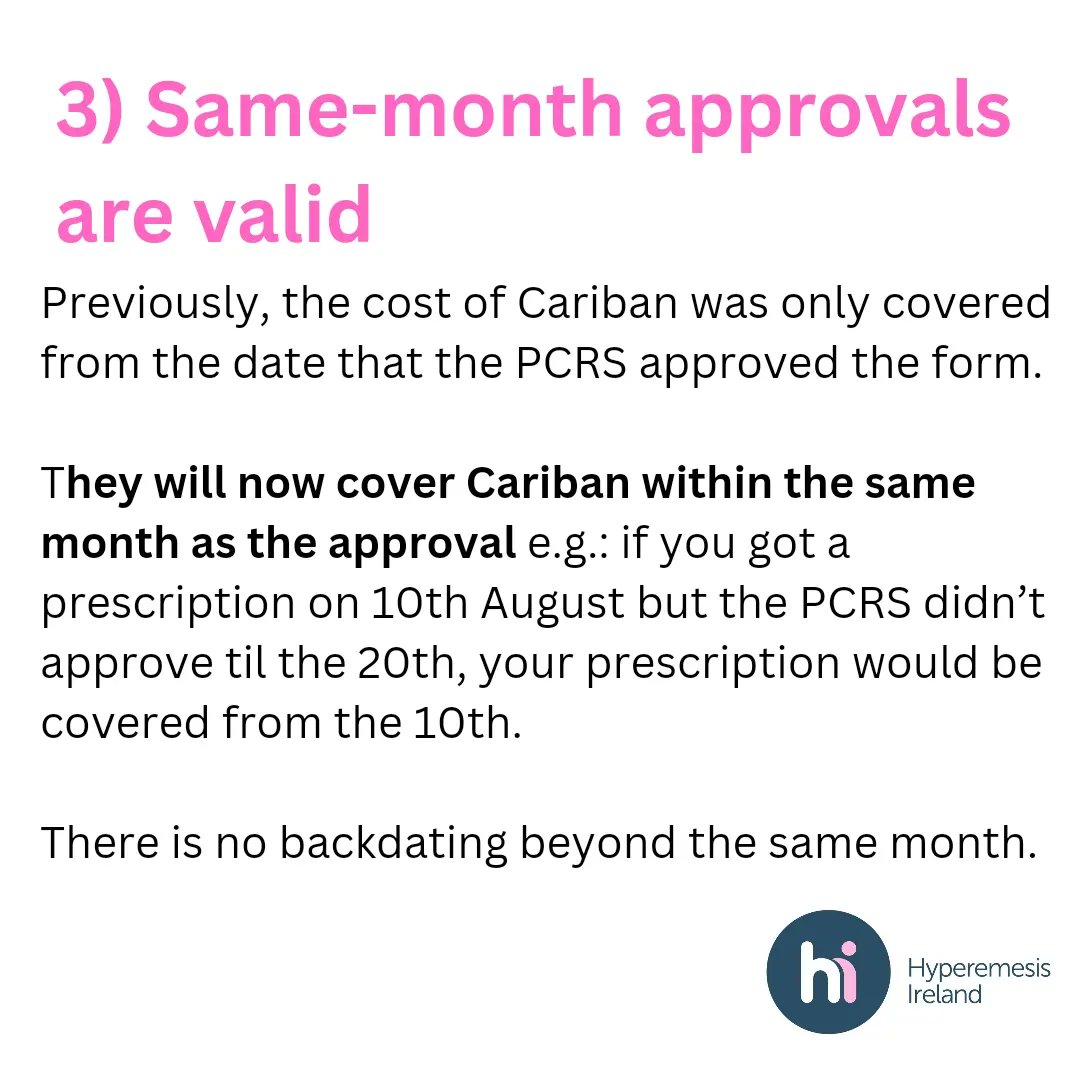 📣Three changes to the Cariban coverage process confirmed to us by the PCRS this week. It's still unnecessarily restrictive by forcing patients to access via hospital; however it should make repeats a little easier. 

#HG2Costly #hyperemesis #hyperemesisgravidarum