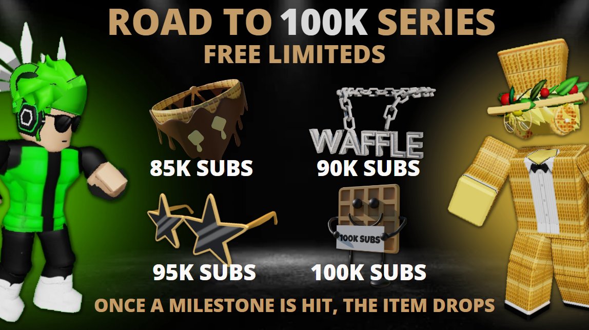 WaffleTradesYT's tweet photo. 🚨🧇100,000 STOCK FREE LIMITEDS🧇🚨

I am collaborating with @MuneebParwazMP and Catalog Avatar Creator to drop four 25,000 stock free limiteds!

All the information on how to get these limiteds can be found in this video: 

https://t.co/9lV9Ps44NF

Subscribe for these to drop!! https://t.co/yIpQmx2scm