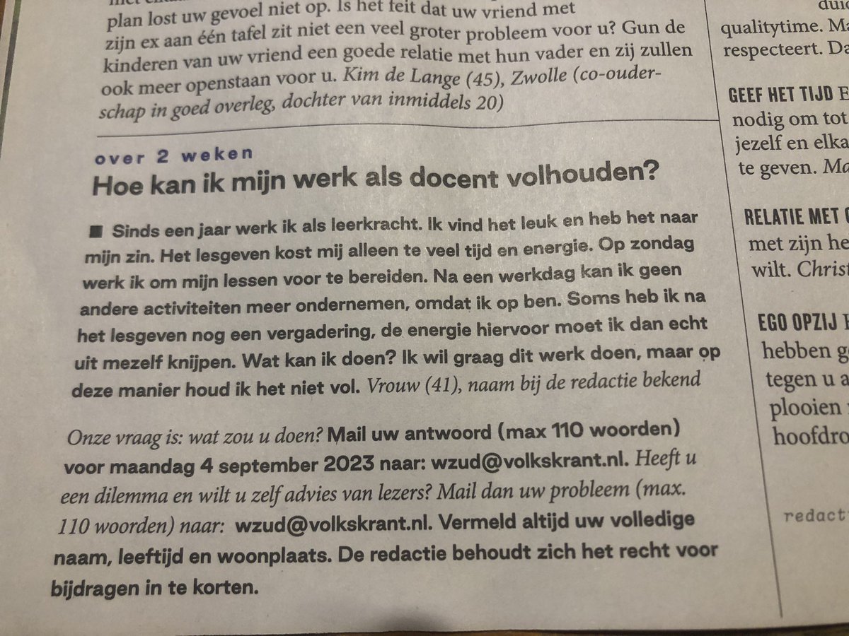 En nu maar hopen dat de Min. in Den Haag dit leest. @volkskrant