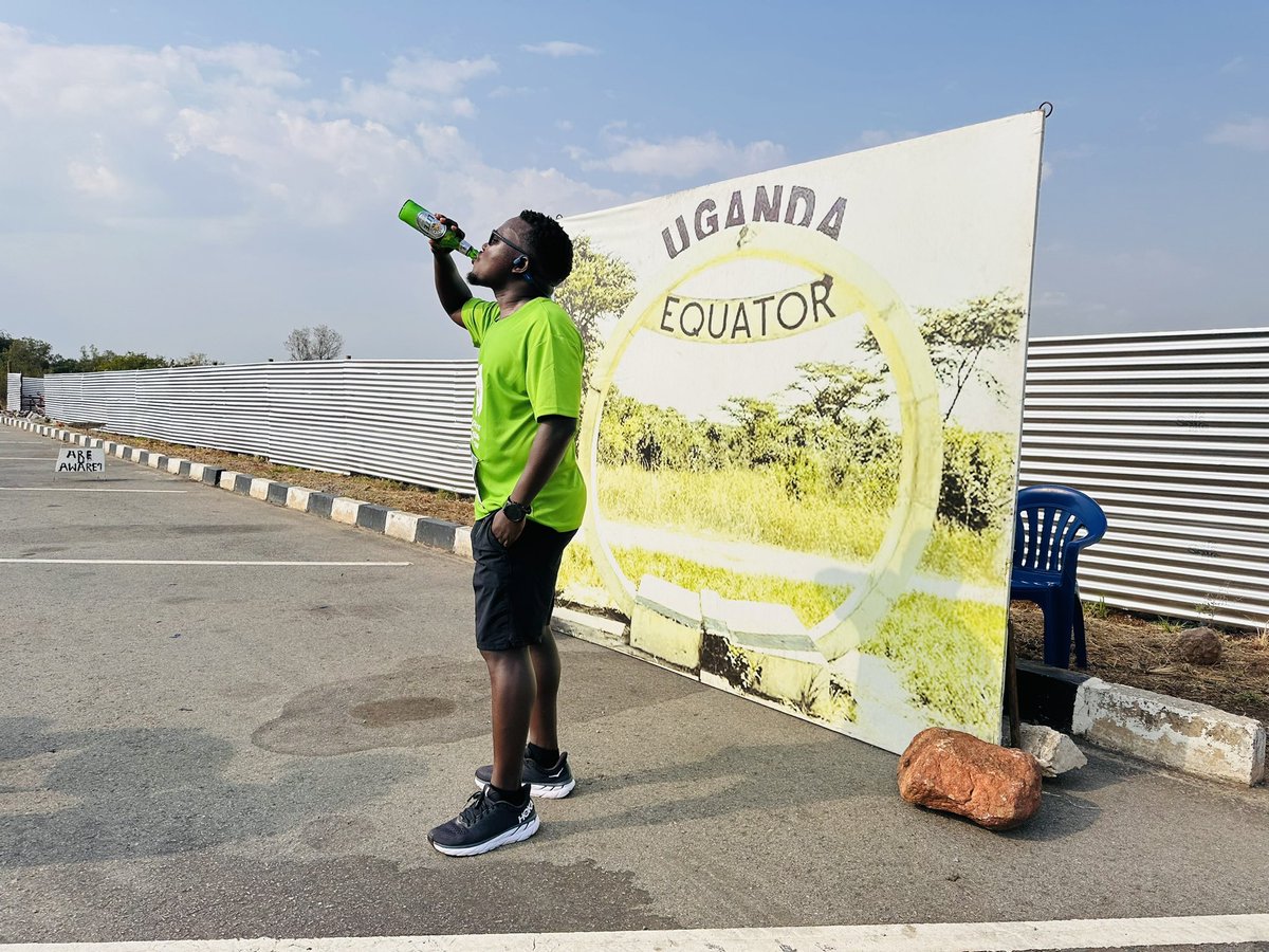 Nothing beats a mid-marathon beer at the equator. #TuskerLiteRwenzoriMarathon