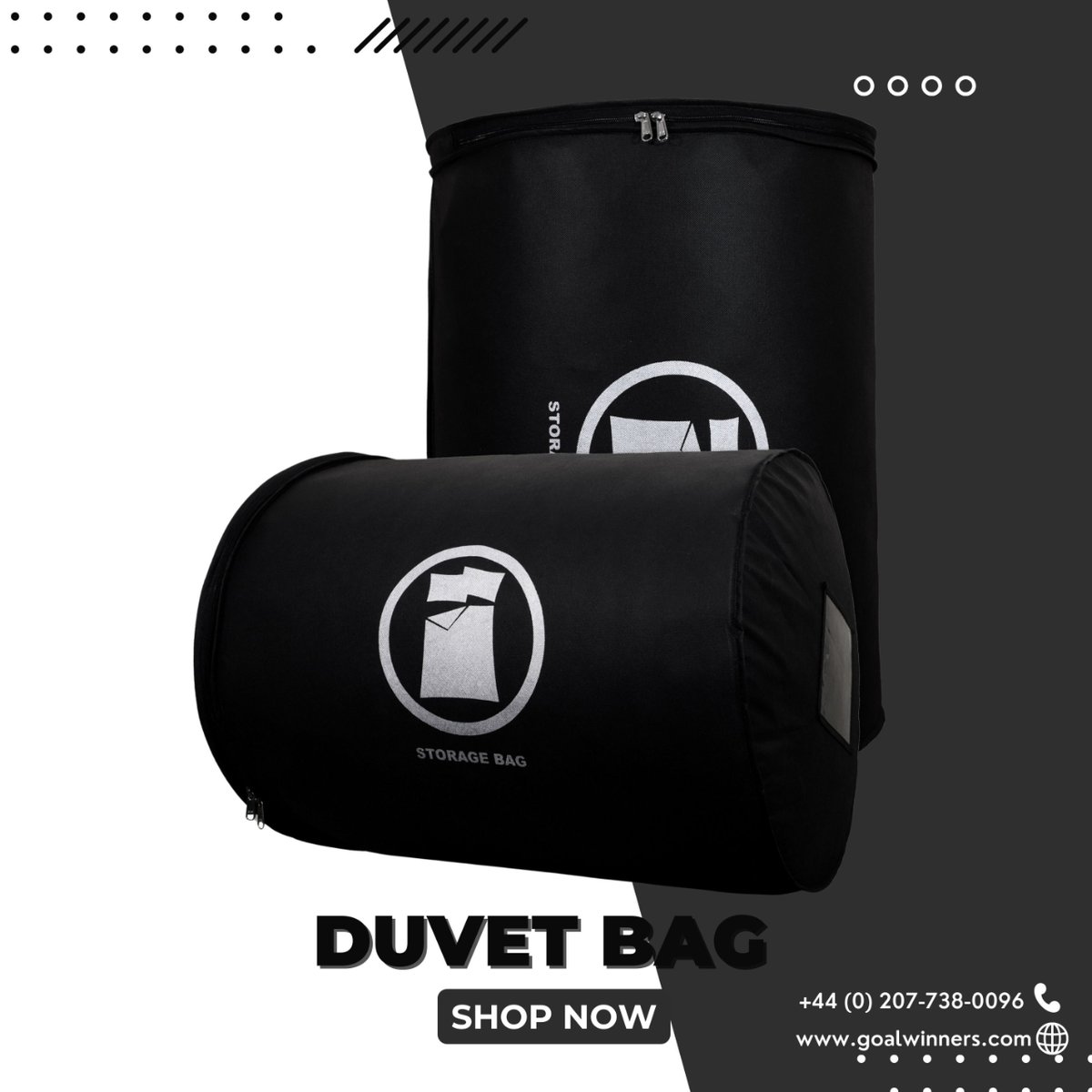 Black Barrel-Style Duvet Storage Bag ✨ #duvetcover #storagesolutions