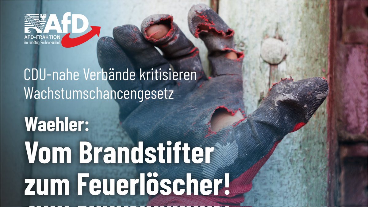 AfDFraktionLSA's tweet photo. Das von der #Ampelregierung vorgestellte #Wachstumschancengesetz stößt insbesondere bei #Handwerkskammern und CDU-nahen Verbänden auf Kritik. Der Tenor: Gute Ansätze, zu schwammige Ausarbeitung. #LotharWaehler, #MdL, entlarvt die #CDU. #AfD #AfDLSA #Ltlsa https://t.co/QSRaBVQxKR https://t.co/WsxVMlYiR1