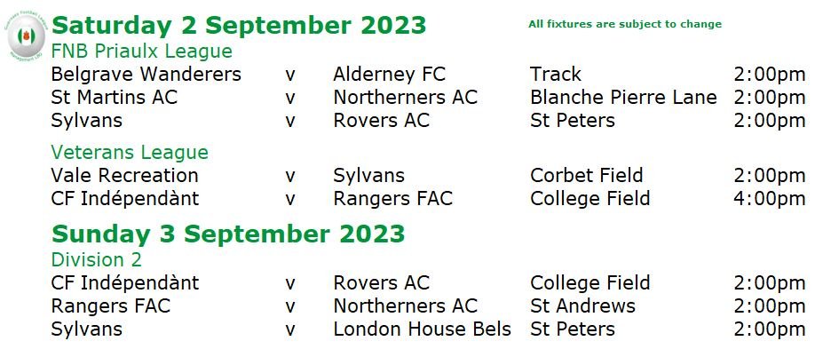 gflmlbg's tweet photo. This Weekend's Fixtures https://t.co/z8TRgVdBWf