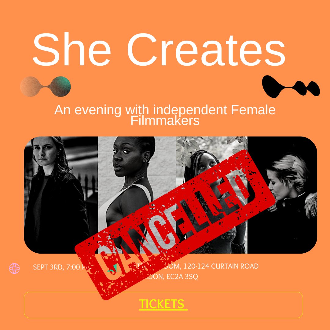 With deep regret, we have to inform you that our event tomorrow is cancelled due to unforeseen circumstances. We will let you know when we reschedule. @anniwaabuachie 

#movies #documentaries #womenmakemovies #shortfilms #thejillofthetrade