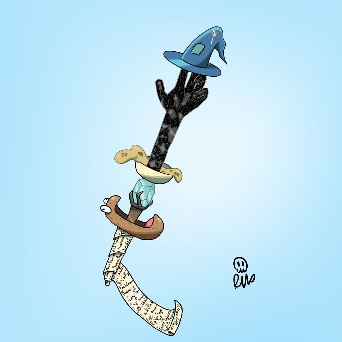 _GrimFandango_'s tweet photo. Day 2 : Wizard
The Blue Bastard
A sword fit for @usidoretheblue 

#swordtember #Swordtember2023 
#hellofromthemagictavern https://t.co/LM8cxWrcKY