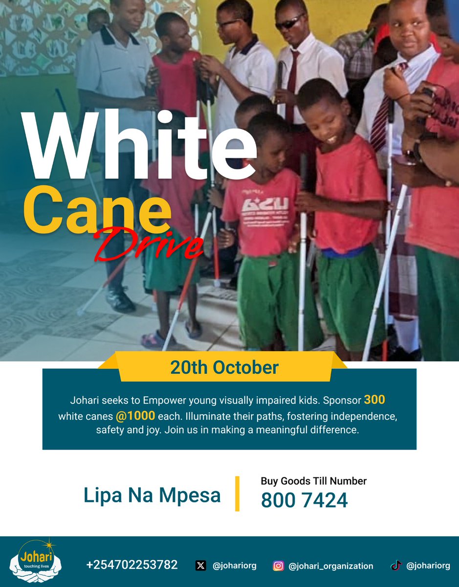 cmulongo254's tweet photo. Hello fam, masaa ni ya lala salama #whitecanedrivemeru st Lucy's School for the Blind, any donation towards making this a memorable day for the kids is highly appreciated, https://t.co/Mei9VZUkSx