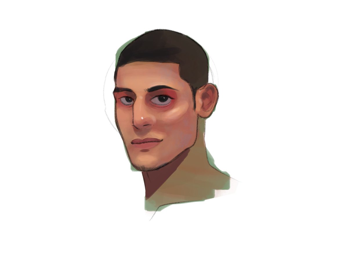 dictarts's tweet image. Did a color experiment I learned from @ahmedaldoori. Next, I&apos;ll do darker tones. 

#digitalart #colorrendering #portrait