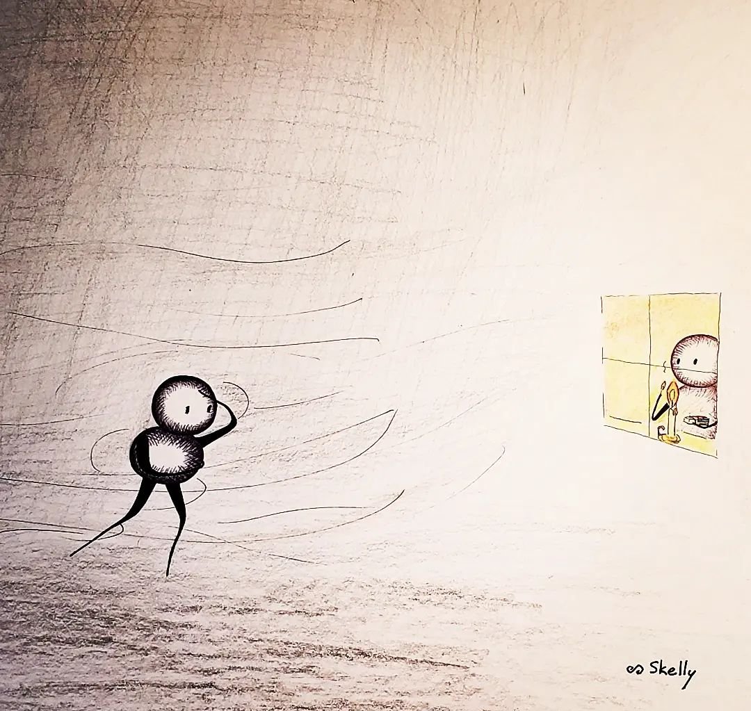 Érase una vez aunque la puerta esté cerrada...
En tu memoria,en una casa abandonada
hice de esperarte un hogar
en el que solo habían ventanas
hice de paciencia una vela
y de migas de pan una llama
por si te pierdes y la vieras
que nunca me recuerdes
como a una luz apagada...