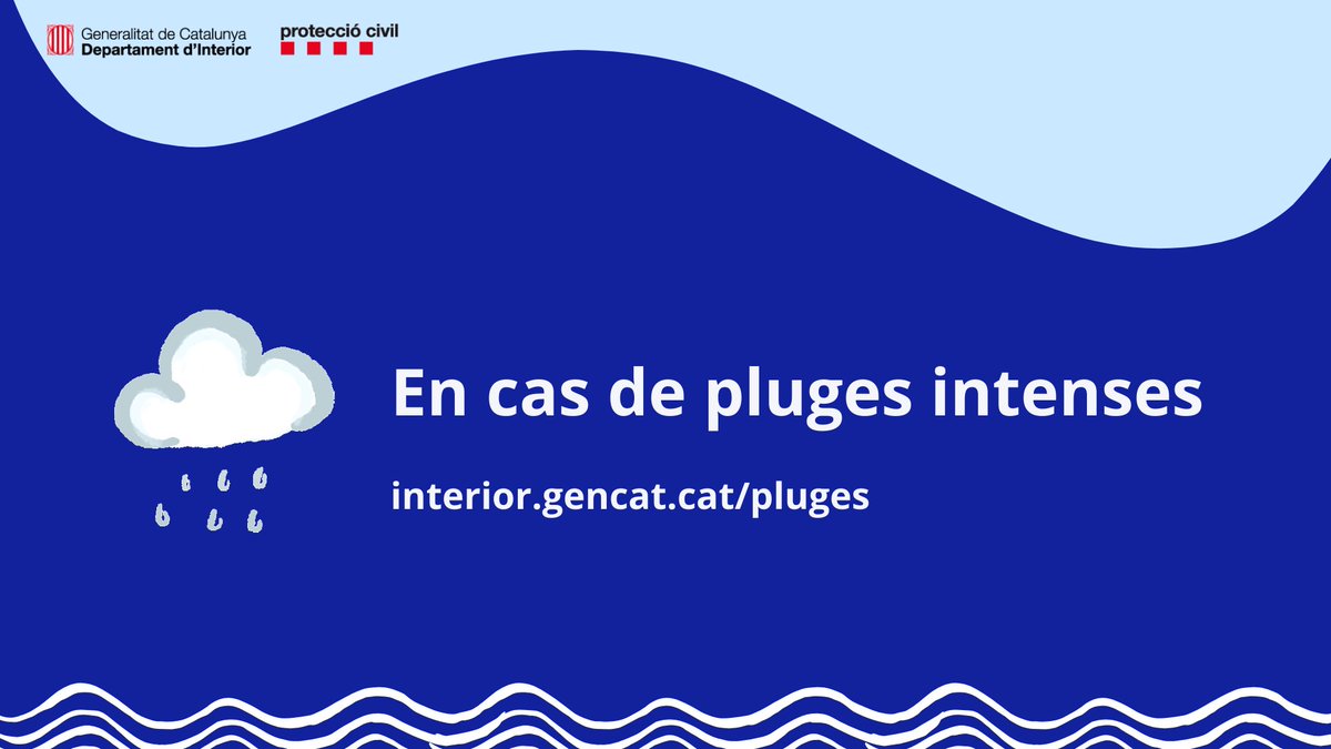 emergenciescat's tweet photo. Amb previsió de pluges que poden ser intenses avui dissabte:

✅ Informa't de les prediccions del @meteocat i de l'estat del @transit 

✅ Circula preferentment per les rutes principals

✅ No travessis rieres ni zones que es puguin inundar

#INUNCAT https://t.co/X0gn8F3csx