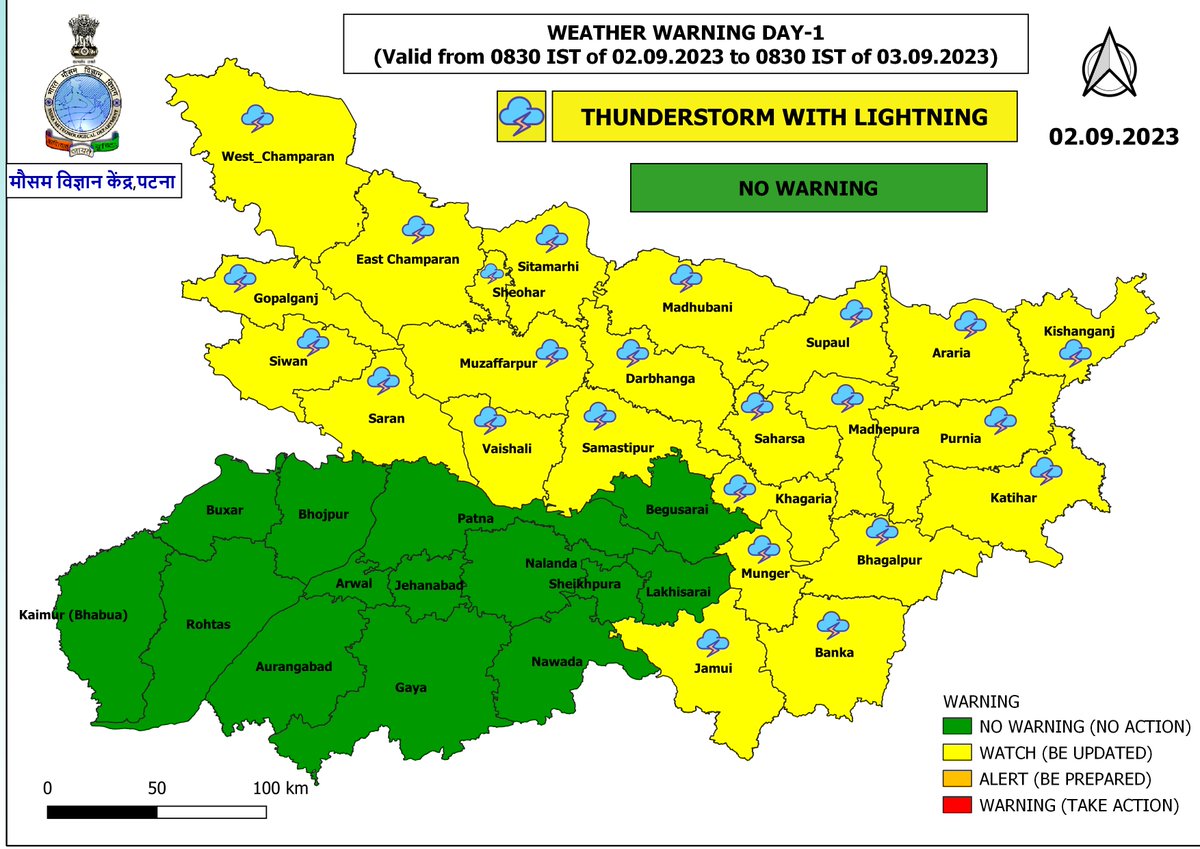 imd_patna's tweet photo. मौसम #चेतावनी #बिहार #दिन-1 से दिन-5 तक https://t.co/6T222LnaYz