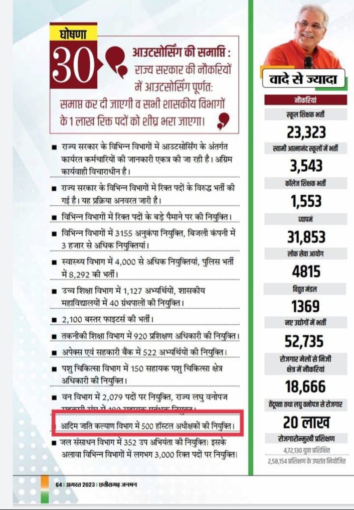 <a href="/ChhattisgarhCMO/">CMO Chhattisgarh</a> <a href="/bhupeshbaghel/">Bhupesh Baghel</a> <a href="/RahulGandhi/">Rahul Gandhi</a> ये भर्तियां हुई  कहां है? जो सरकार ने ऐसा पोस्टर द्वारा प्रचार किया की होस्टलवार्डन500 पदों
पर नियुक्ति,एपेक्स एवं सहकारी बैंक में 522 पदों पर नियुक्ति । क्या छत्तीसगढ़  में सरकार सामान्य स्नातक अभ्यर्थियों की भर्ती को केवल प्रचार करके चुनाव में यूवाओ से मतदान की अपेक्षा रखती है