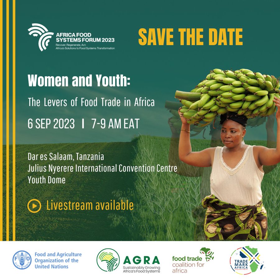 TradeMark Africa (@trademarkafrica) on Twitter photo Join us on 6 Sept 2023 with <a href="/FAOAfrica/">FAO in Africa</a> <a href="/AGRA_Africa/">AGRA - Sustainably Growing Africa’s Food Systems.</a> to discuss, The Levers of Food Trade in Africa and how we can better engage women and youth in the #AfCFTA at the #AGRF2023. Register now 📷bit.ly/3qR2ebo Join us on 6 Sept 2023 with <a href="/FAOAfrica/">FAO in Africa</a> <a href="/AGRA_Africa/">AGRA - Sustainably Growing Africa’s Food Systems.</a> to discuss, The Levers of Food Trade in Africa and how we can better engage women and youth in the #AfCFTA at the #AGRF2023. Register now 📷bit.ly/3qR2ebo