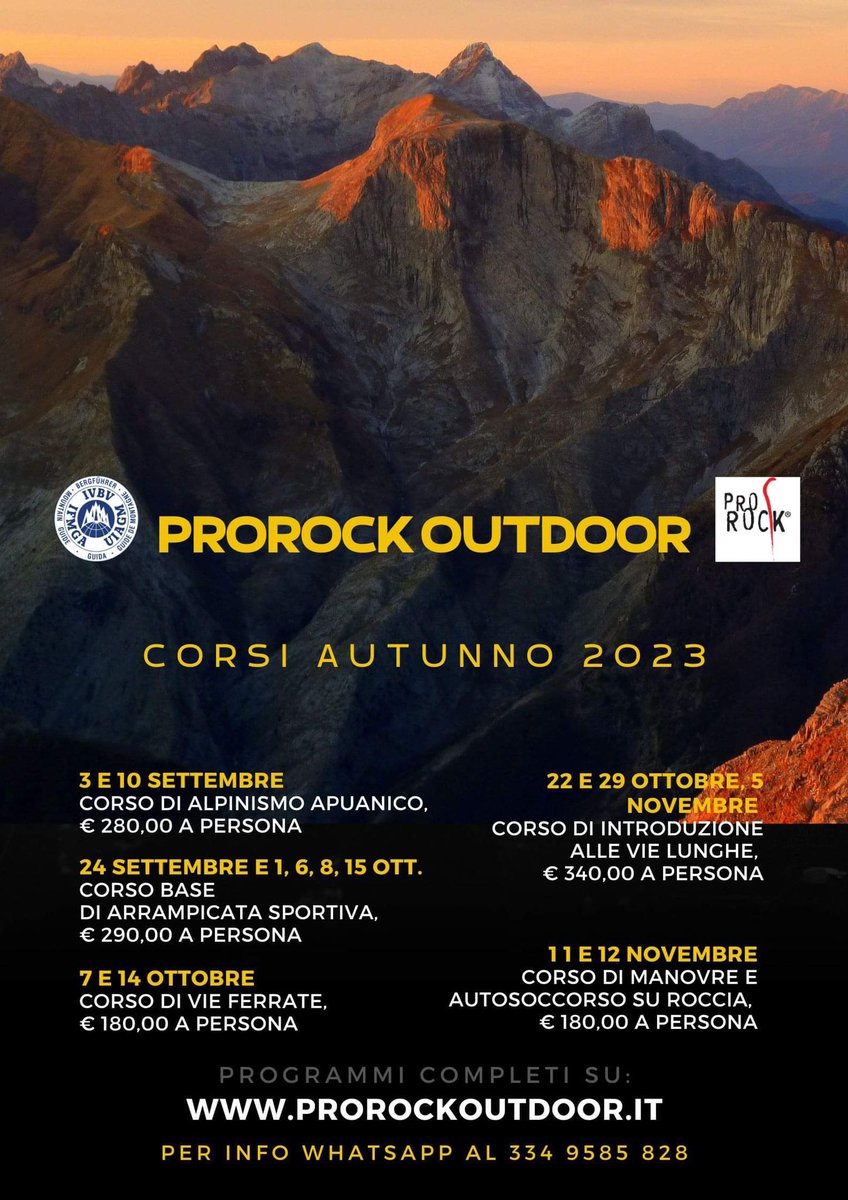 ProRockOutdoor's tweet photo. Ecco i primi programmi autunnali, prenotazioni aperte 🤸💪🏋️ @ProRockOutdoor https://t.co/l9uUK08bar