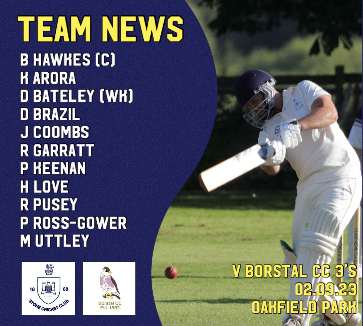 StoneCricket's tweet photo. π GAME DAY π
Into the finishing straight of the season we go! Today we welcome Borstal CC into the red hot Wok, along with another debutant, and a few familiar faces return to the team. And a nice early start!
#StoneCC #Stone23 #Cricket #VillageCricket https://t.co/jjAfpaz0Rf