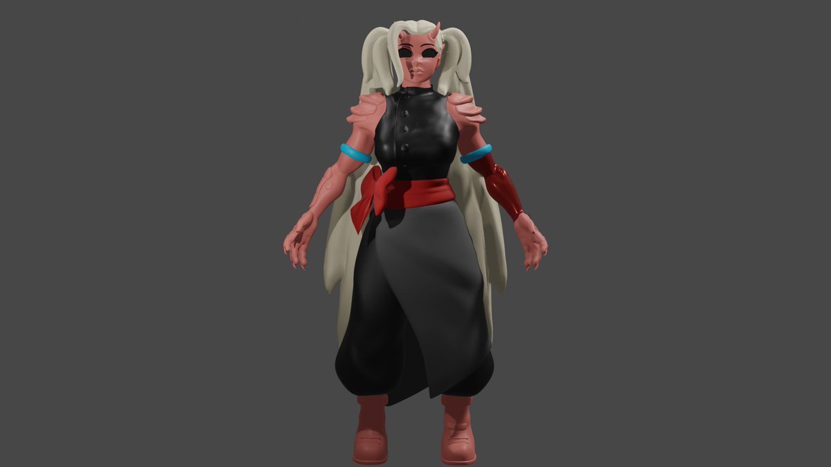 BrandonSJamiso1's tweet photo. Redesign for my character nix, still need to make the jacket and do the textures. Then I can start rigging. #3DModel #Blender #demongirl #WIP https://t.co/rlNJOAb2JN