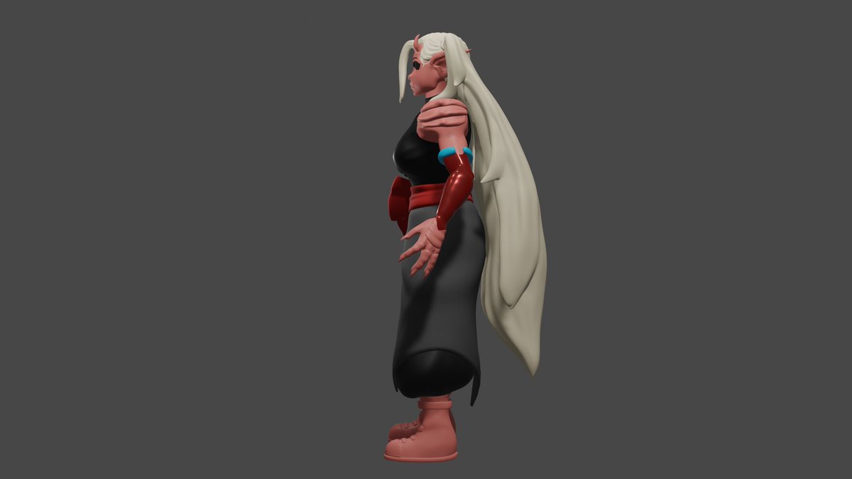 BrandonSJamiso1's tweet photo. Redesign for my character nix, still need to make the jacket and do the textures. Then I can start rigging. #3DModel #Blender #demongirl #WIP https://t.co/rlNJOAb2JN