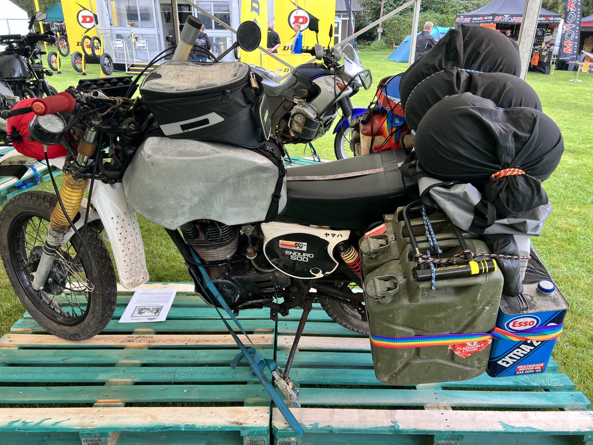 Biketruck's tweet photo. Chris often built his own bikes - with suspension, tanks and bits n piece from his collection - so can u name this one? ☘️

#OverlandEvent 
#AdventureMotorcycling
⁦@ChrisScottAdv⁩ ⁦@OverlandEvent⁩ https://t.co/zNUYAFJJaO