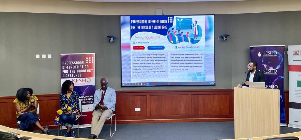 #ProfessionalDifferentiation
#oncologytraining

Dr Abeid Athman moderating the first panel discussion of the day. 

bit.ly/44DlIhw 

@bin_abeid @nazik_hammad @m_mutebi Prof Ojuka