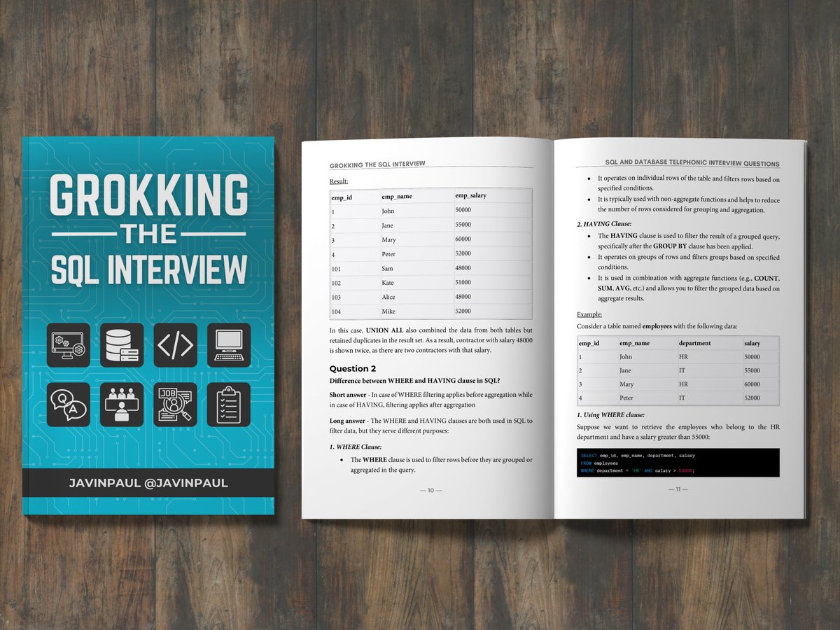javinpaul's tweet image. Grokking the SQL Interview is now also available on @AmazonKindle 
Read - amazon.com/dp/B0CH4N9YD8t…