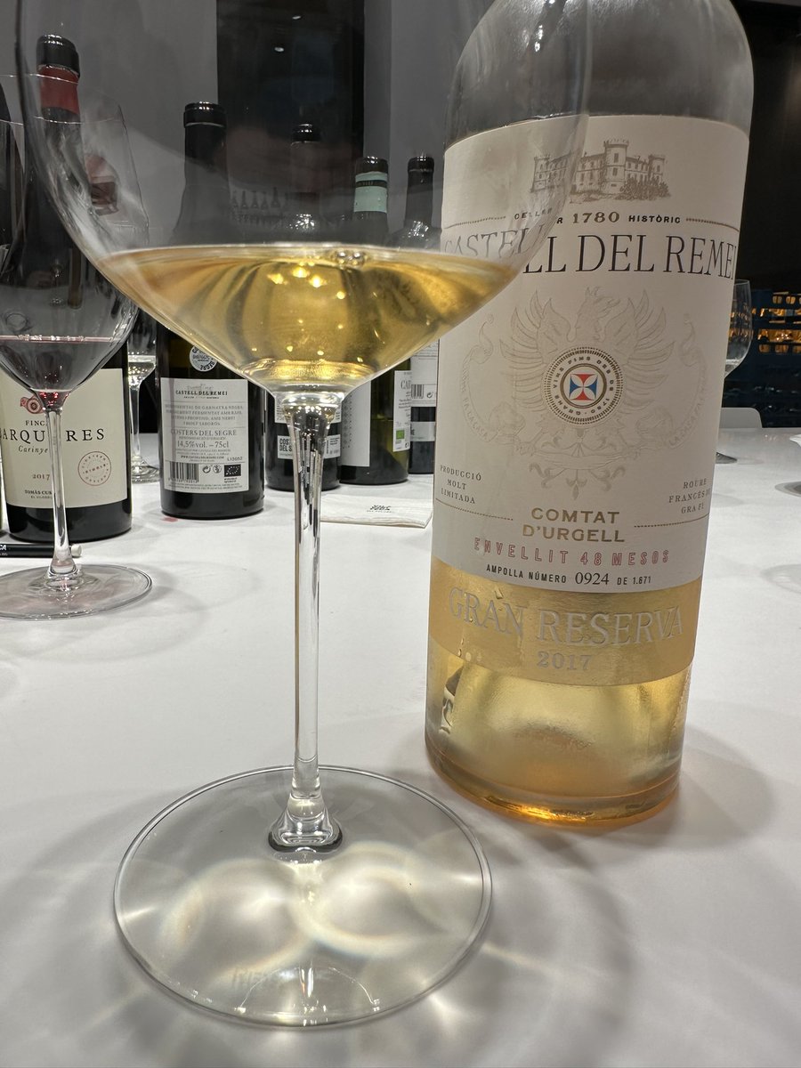 🏰 Castell del Remei
🍷 Gran Reserva 2017
🗺 #docostresdelsegre 
🍇 #macabeu #chardonnay 

🎯 Un vino que rinde homenaje a los históricos blancos que se elaboraban en la propiedad a finales del siglo XIX.

La crianza siguió durante más de tres años en botella. 1.671 unidades.