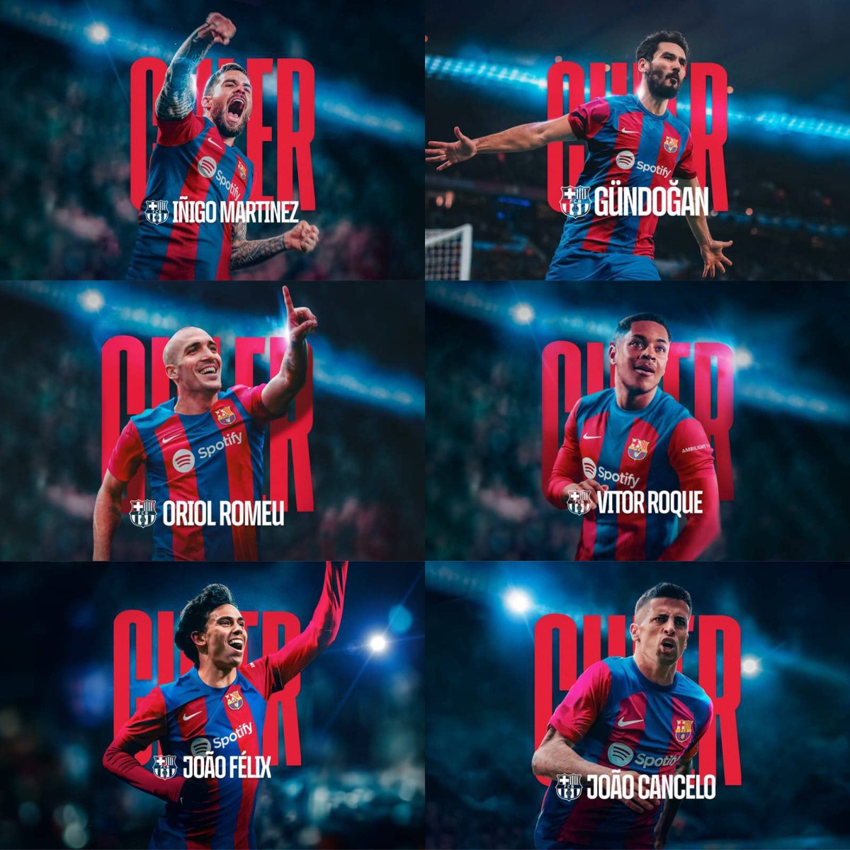SaraFCBi's tweet photo. Gündoğan left a treble-winning team for us

Cancelo rejected Bayern for us

Félix only wanted us

Roque waited only for us

THIS. Is. BARCELONA 💙♥️ https://t.co/2Tr87y4Jhb