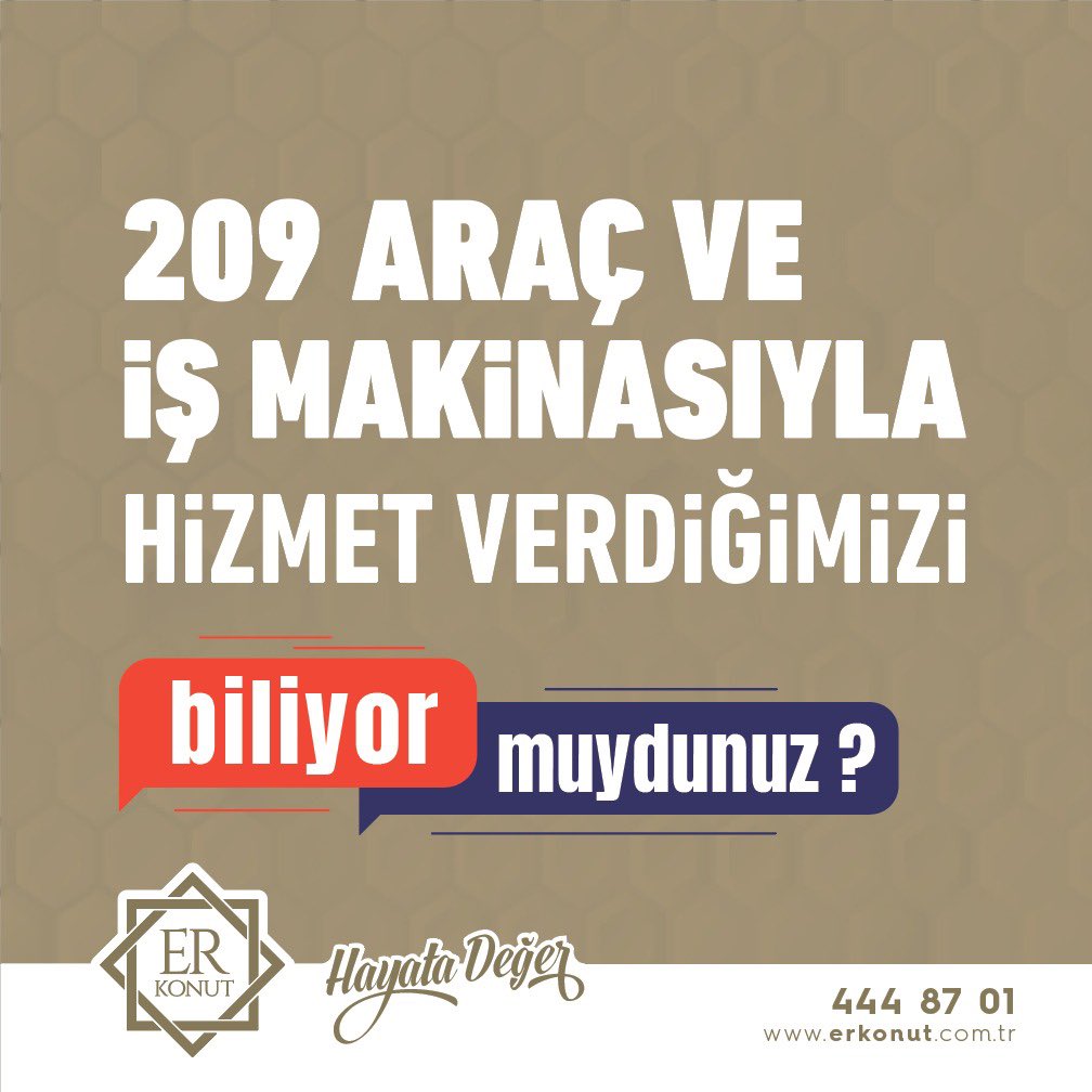 erkonut's tweet photo. 📍Erkonut A.Ş. olarak;
“209 araç ve iş makinasıyla hizmet verdiğimizi” biliyor muydunuz?
“Hayata Değer”
#Türkiye #Erzurum #Erkonut #İnşaat #Proje #Mimari #Dönüşüm #Deprem #SağlamYapılar #İşyeri #Konut #Araç #İşMakinası https://t.co/tYy3mFn8E9