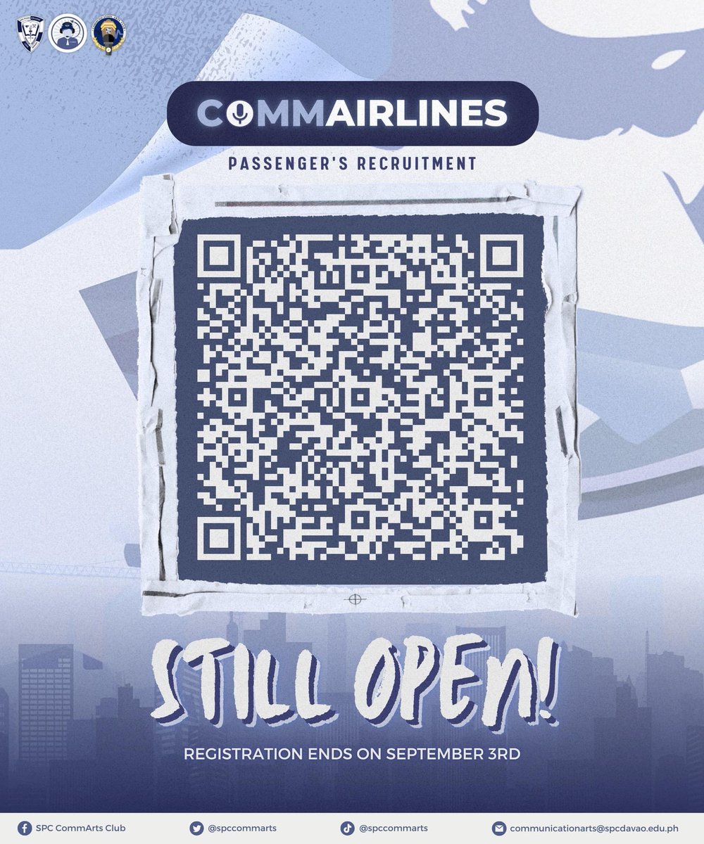 spccommarts's tweet photo. 𝐑𝐞𝐠𝐢𝐬𝐭𝐫𝐚𝐭𝐢𝐨𝐧 𝐢𝐬 𝐬𝐭𝐢𝐥𝐥 𝐎𝐏𝐄𝐍! 

Heads up, Passengers! Registration is still open and it closes tomorrow, 𝐒𝐄𝐏𝐓𝐄𝐌𝐁𝐄𝐑 𝟑, 𝟒𝐩𝐦 🗓️ https://t.co/2aBU4YU1Cq