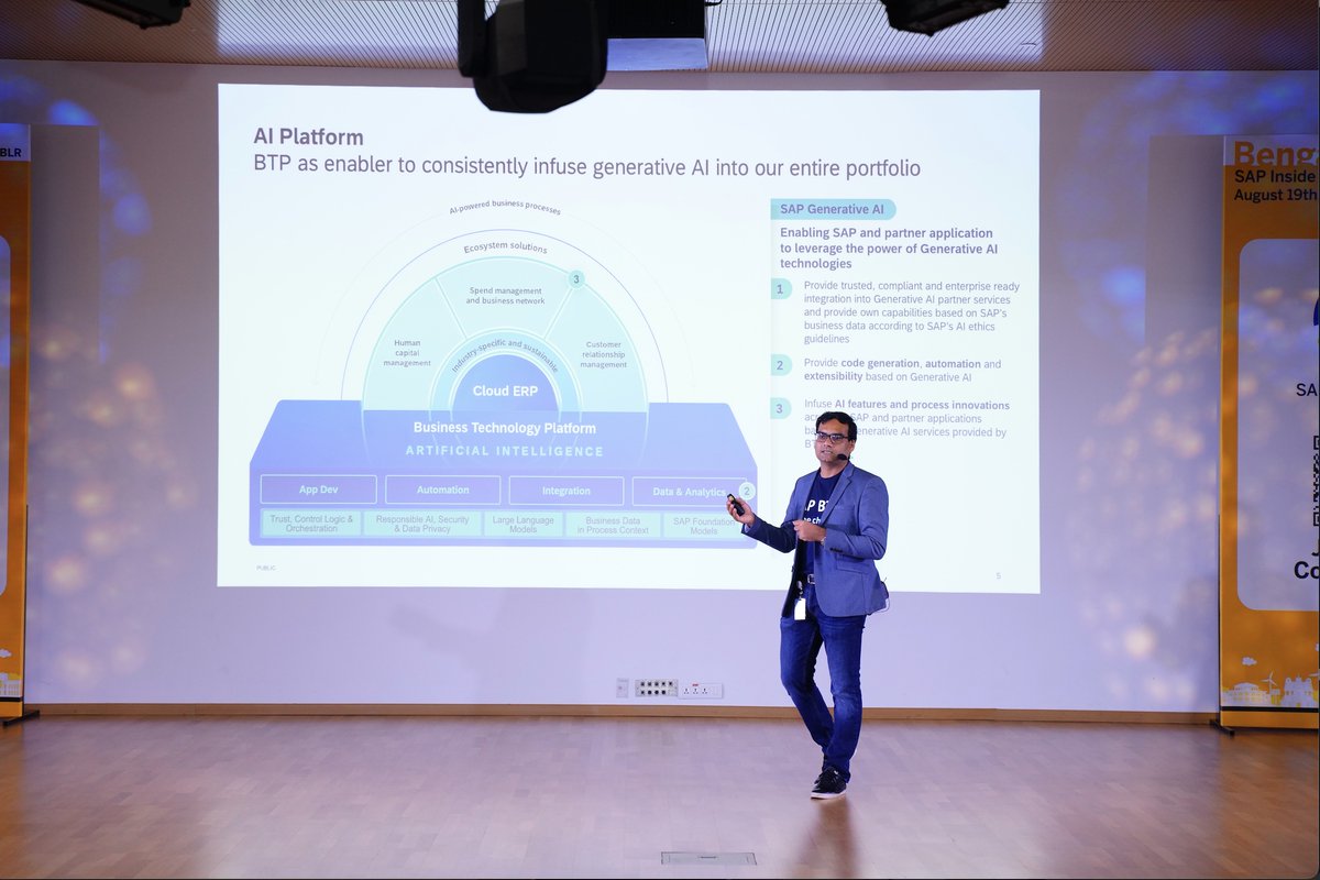 Rahul lodhe (@rahul_lodhe) on Twitter photo Recently had opportunity to deliver a session on SAP Generative AI strategy with SAP ecosystem @SAPInsidTrack Bengaluru.
I like to express my gratitude to SAP Inside track for organizing event and providing platform to share knowledge and experiences
<a href="/gangadharansind/">Sindhu Gangadharan</a> <a href="/_pvn_pavan/">PVN PavanKumar</a> Recently had opportunity to deliver a session on SAP Generative AI strategy with SAP ecosystem @SAPInsidTrack Bengaluru.
I like to express my gratitude to SAP Inside track for organizing event and providing platform to share knowledge and experiences
<a href="/gangadharansind/">Sindhu Gangadharan</a> <a href="/_pvn_pavan/">PVN PavanKumar</a>
