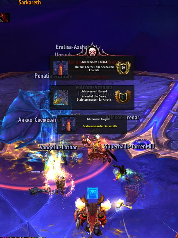presbarhorn's tweet photo. Da isser down. #Sarkareth HC ist down, ENDLICH. 
Danke an den Raid, and die Truppe und ein paar Randoms. Der Abend war cool und am Ende wusste auch ich als Tank nach fünf Wochen Geduld, was ich tun musste. 
#Aberrus #Dragonflight #WorldOfWarcraft #raid https://t.co/09i2VRf98M