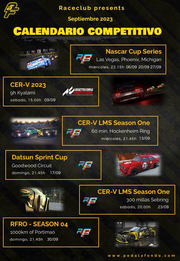 Agenda de septiembre en el club