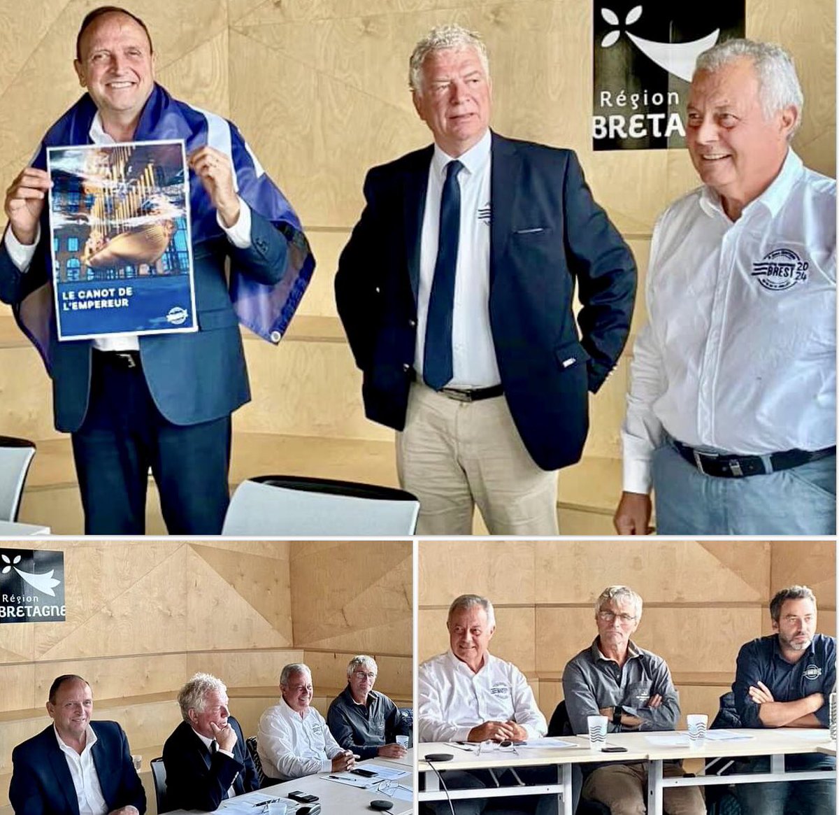 Président-délégué des <a href="/fetes_maritimes/">Fêtes Maritimes de Brest</a>,j’ai présenté avec plaisir ce vendredi à la presse quelques-uns des plus grands voiliers du monde déjà inscrits à Brest 2024.Avec le maire <a href="/FCuillandre/">François Cuillandre</a>,le directeur de BEN Regis Lerat,le directeur national des Musées de la Marine V Campredon