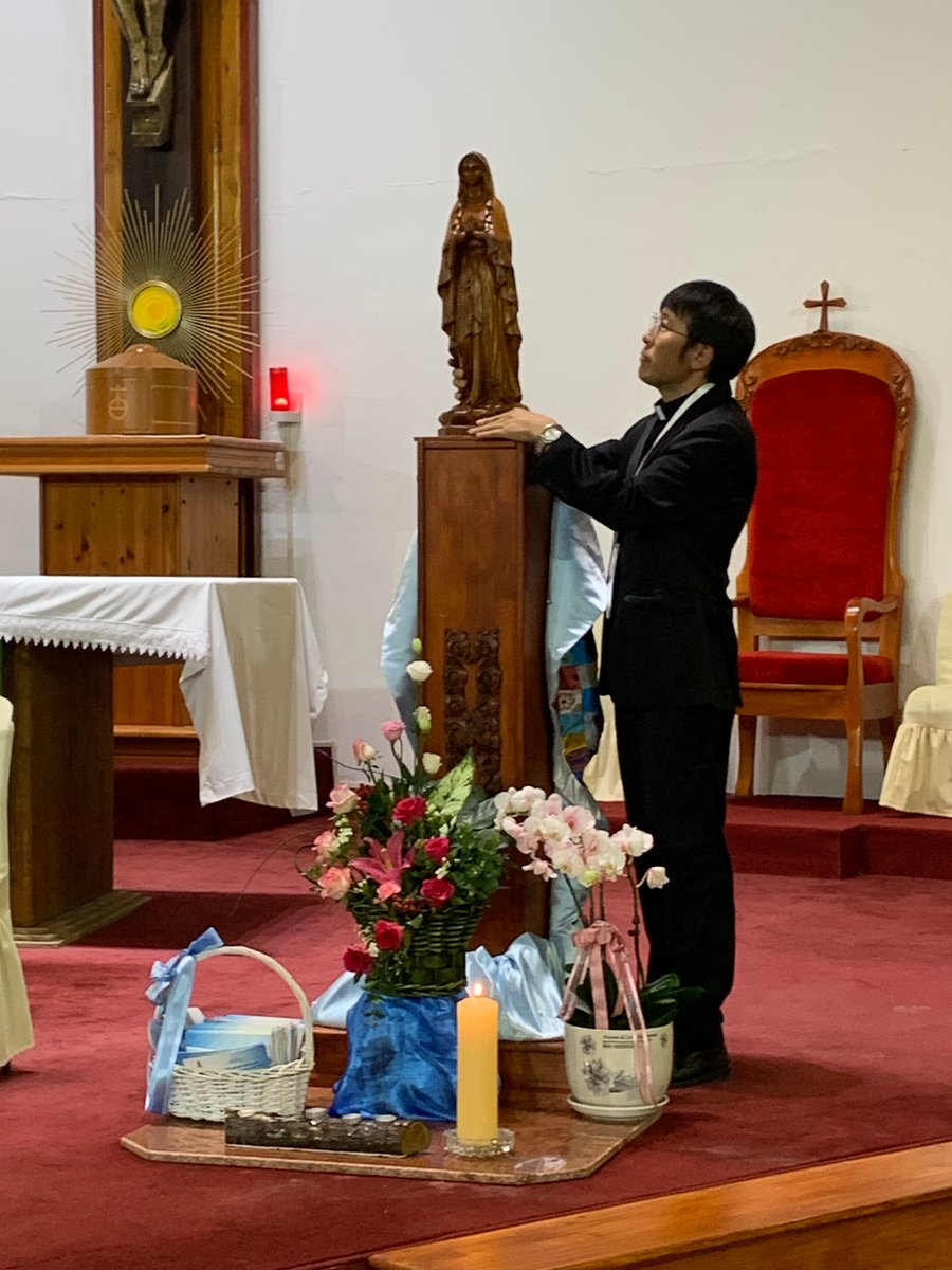The statue of Mary found in a garbage landfill before Christian missionaries arrived in Mongolia. Years later, she showed it to the first Catholic she met, a Salesian sister, and it is now venerated inside the cathedral as Our Lady of Heaven. #PopeInMongolia