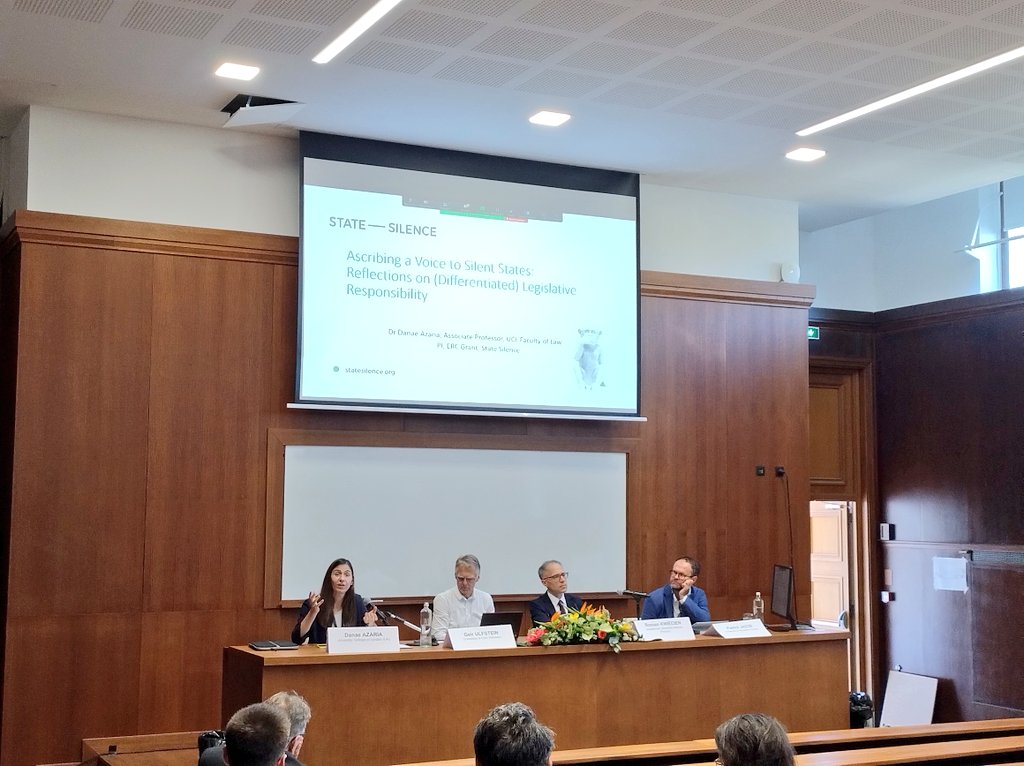 In a blink of an eye we got to the last morning of #ESIL2023, starting with the 2 last Fora panels 😢

🟢 FORUM 5 on "Fairness in Sources/as a Source of International Law" ⚖️
Chair: <a href="/geirulf/">Geir Ulfstein</a>
Speakers:
🎙️ <a href="/azaria_danae/">Dr Danae Azaria</a> 
🎙️ R. Kwieceń
🎙️ P. Jakob