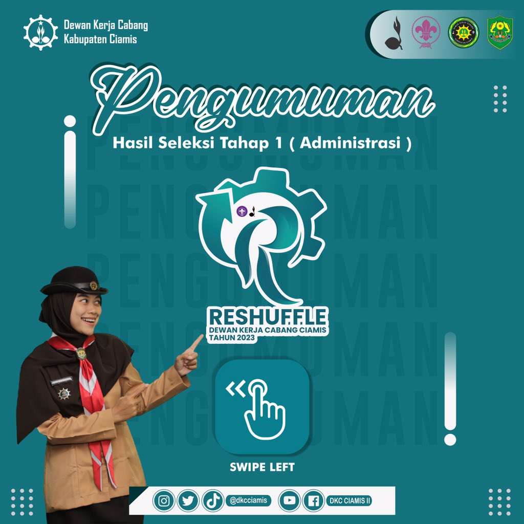 dkcciamis's tweet photo. Selamat Kakak-Kakak yang lolos seleksi Tahap I Reshuffle Anggota DKC Ciamis Masa Bakti 2020-2025🤩 https://t.co/DtLP7lCTpT