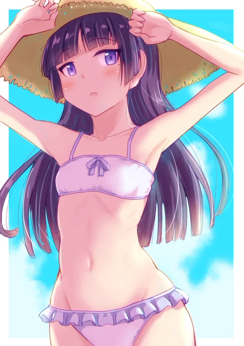 【2023・7月と8月編】月の黒猫絵おまとめです。夏コミで7月分忘れておりました失礼。うへぇ。肌色率が高いのは仕方がない季節仕様。#月まとめ黒猫日和#俺妹 #黒猫 #瑠璃先輩 