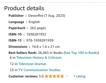 TOP TEN BOOK! Thank you everyone who has supported #ReachingAVerdict which debuted at #No6 in Amazon's Television History & Criticism Chart! 📈 Edward Kellett's study of #TheBill has been described as 'an utterly fascinating read!' by @TheBillaton 📖 📺🚔devonfirebooks.com