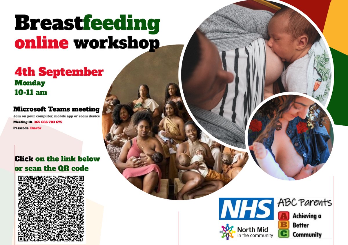 We are really excited to announce we will be hosting an online workshop on:
Date: Monday 4th Sept
Time: 10:00am-11:00am
Topic: Breastfeeding
TEAMS MEETING
Meeting ID: 365 666 703 675
Passcode: Biav5r

gbr01.safelinks.protection.outlook.com/ap/t-59584e83/…

#breastfeeding #Workshop