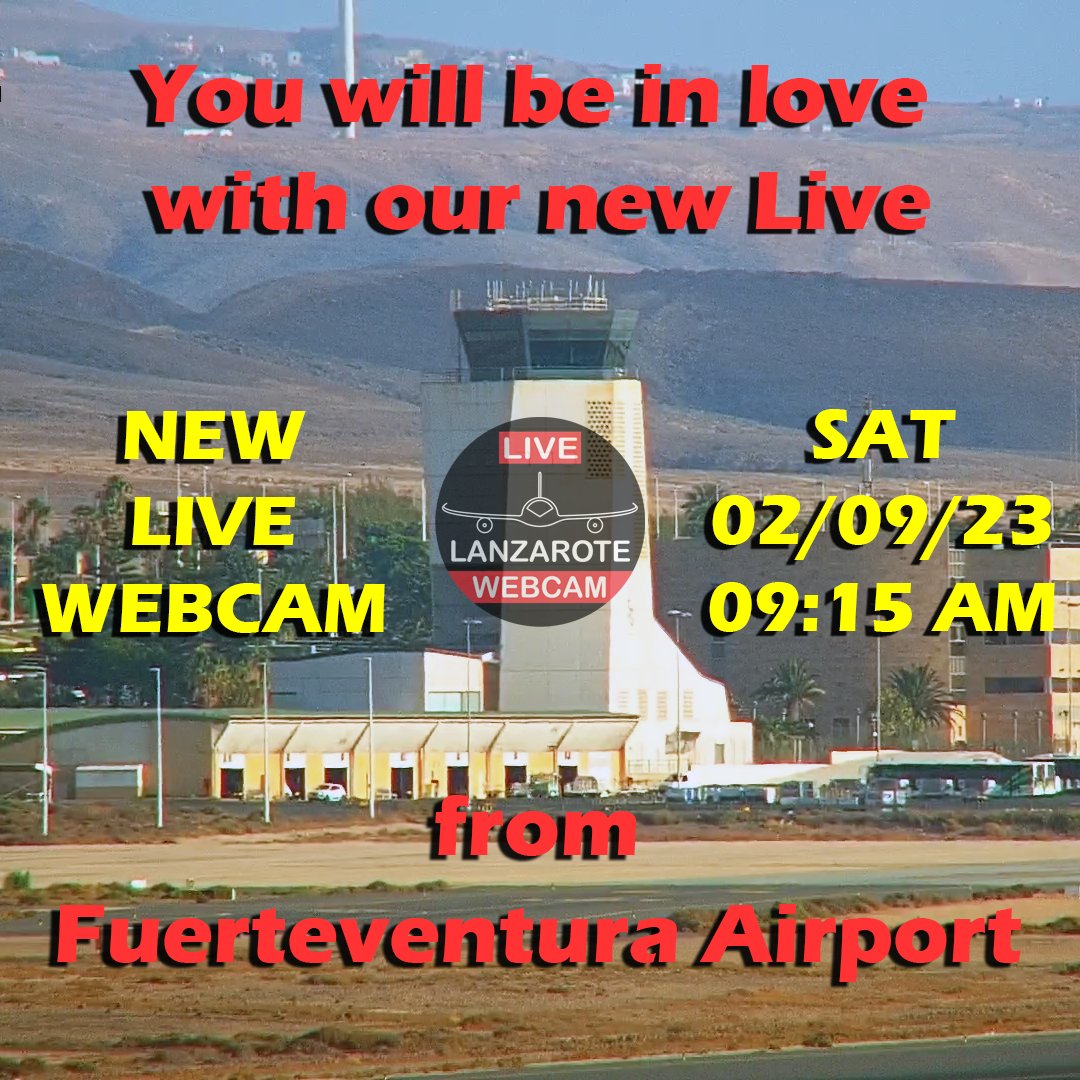 Buenos días,

 Sólo anunciarles que hoy  a partir de las 09:15 AM (GMT+1), tendremos el estreno de nuestra nueva #webcam desde el #aeropuerto de #Fuerteventura  
 
Link -> youtube.com/live/thF_zsmqG…