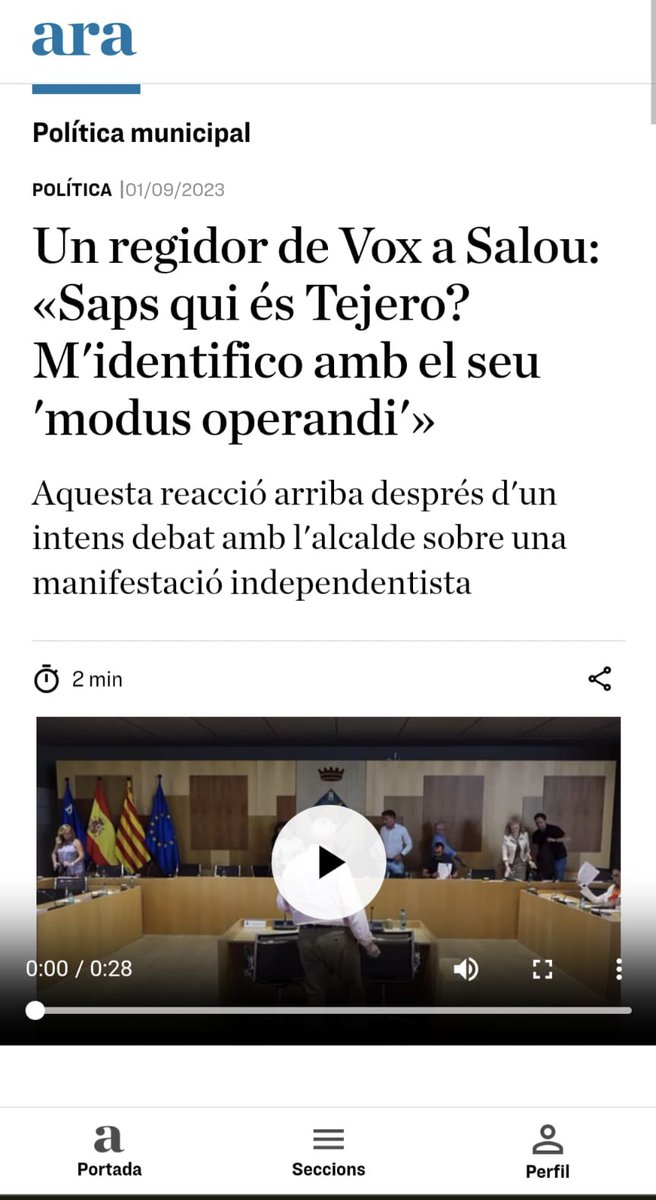 ‼️Condemnen les paraules de la portaveu i regidor de Vox Salou, un fet intolerable que no es pot permetre‼️

👀Llegeix la notícia sencera⬇️⬇️

 ara.cat/politica/regid…