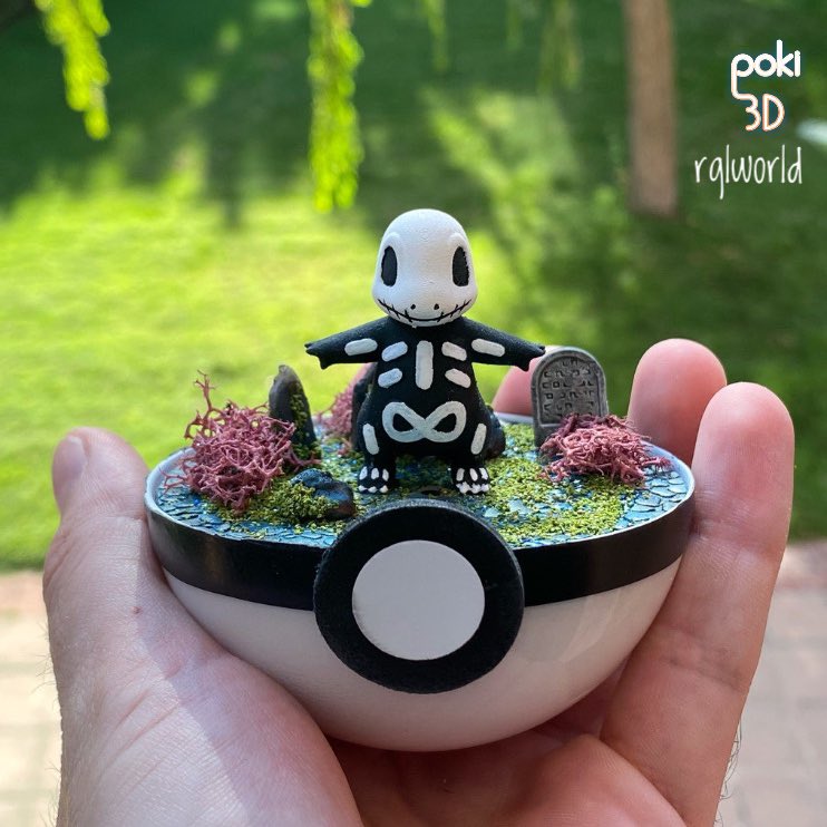 poki3D's tweet photo. 🎃Pokéball Halloween: Charmander modelo 1👻

Segundo modelo de Halloween, esta vez con un Charmander esqueleto con un fuego fatuo en la cola

⚪️ 8 cm de diámetro, impresa en resina y pintada a mano @rqlworld 

📩 Si te gusta, pide la tuya por MD! https://t.co/Ss1srR1tgn