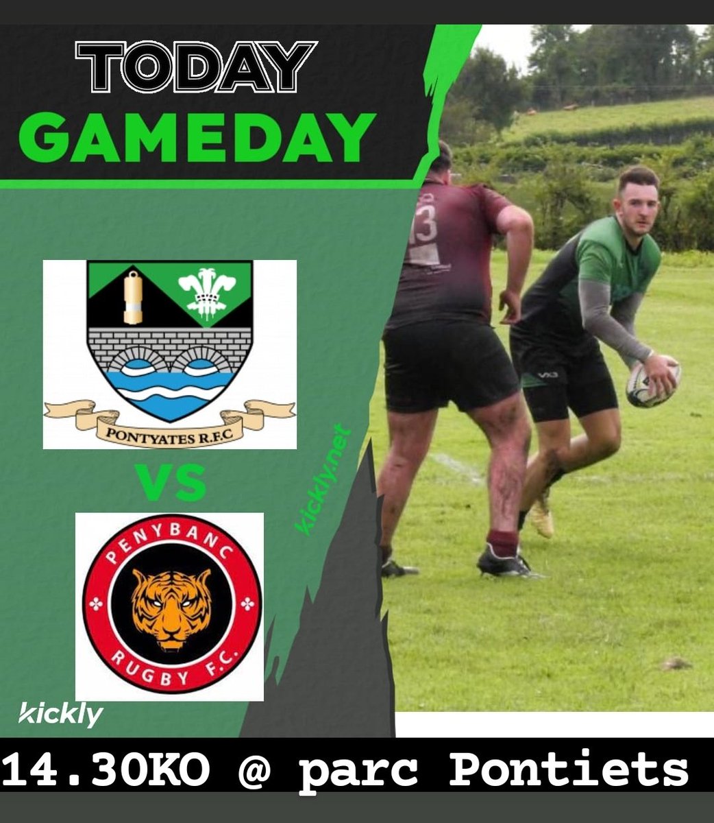 Back in league business. Everyone at the club worked hard during the break to make sure we are set to go well this season. Today we welcome Penybanc to Parc Pontiets. Sun is out, come down and support the boys, both sides look to play good rugby so be a good spectacle. #div5WC